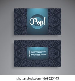 Business Card. Vintage decorative elements. Ornamental floral business cards or invitation with mandala