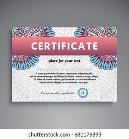 Business Card. Vintage decorative elements. Diploma