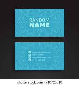 Business Card. Vintage decorative elements. Ornamental floral business cards or invitation with mandala