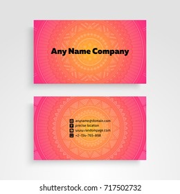 Business Card. Vintage decorative elements. Ornamental floral business cards or invitation with mandala