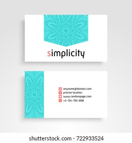 Business Card. Vintage decorative elements. Ornamental floral business cards, oriental pattern, vector illustration