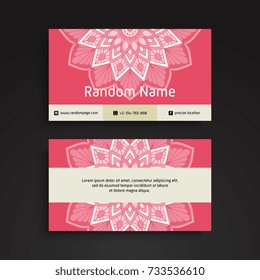 Business Card. Vintage decorative elements. Ornamental floral business cards, oriental pattern, vector illustration