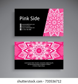 Business Card. Vintage decorative elements. Ornamental floral business cards, oriental pattern, vector illustration
