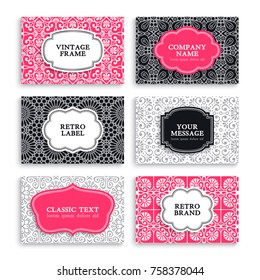 Business Card. Vintage decorative elements. Ornamental floral business cards or invitation with mandala