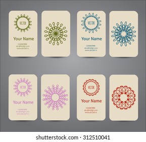 Business card. Vintage geometric decorative elements. Hand drawn background.