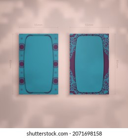 business card with vintage purple pattern for your contacts.