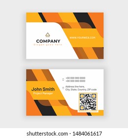 Business card or visiting card design in front and back view.
