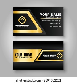 Business Card Or Visiting Card Golden Black Abstract Template