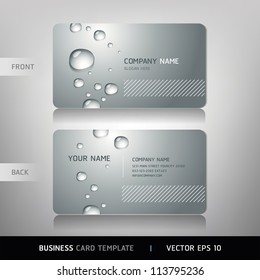 Business Card With Water Drop. Vector Illustration.