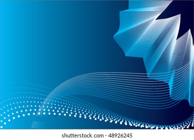 business card with wavy and dot pattern