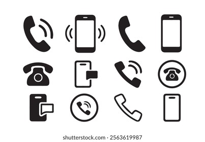 business card and website icon set. contact information icons. Phone icon set. vector illustration eps 10