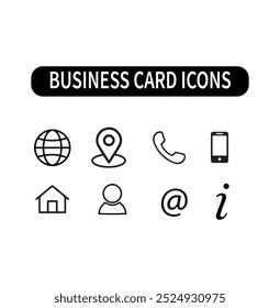Business card, website  icons set
