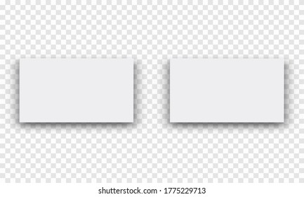 Business card white mockup. Vector isolated business card