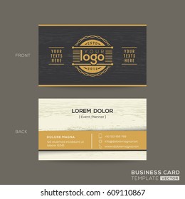 business card with wood pattern background