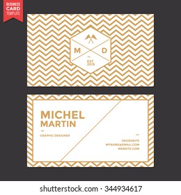 Business card zigzag background template vector