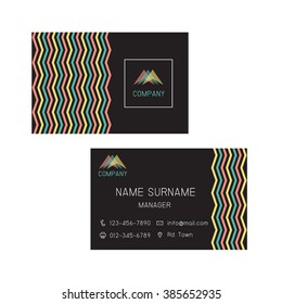 Business card zigzag theme