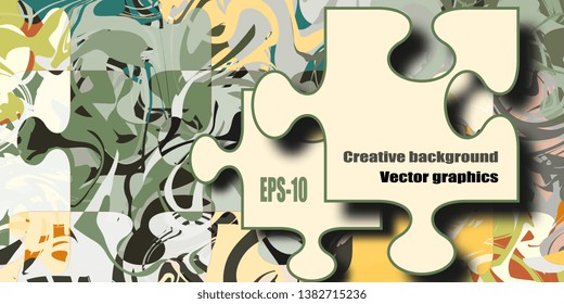Business card.Puzzles. Background of puzzles. Creative background. Postcard. Banner. Marble texture. Vector graphics