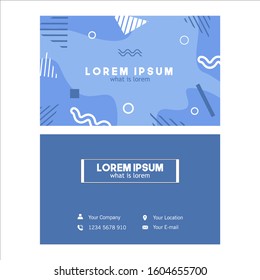 Business cards with abstract geometric lines. Minimal abstract business card template that is stylish in memphis style.