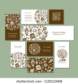 Business cards with bathhouse design elements