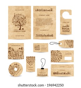 Business cards collection with coffee concept design