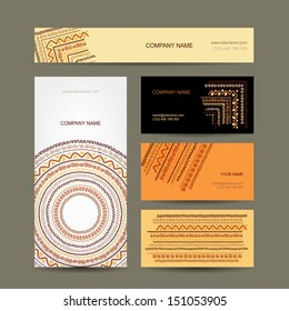 Business cards collection, ethnic ornament for your design