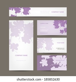 Business cards collection, floral design