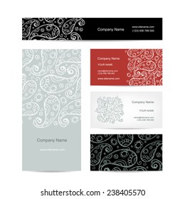 Business cards collection, floral design. Vector illustration