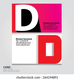 Business cards D logo  Vector Illustration.