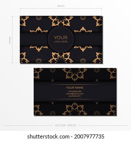 Business Cards. Decorative floral business cards, oriental pattern