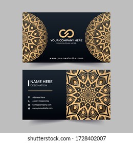 Business Cards, delicate floral pattern. Vector background. Card or invitation. Vintage decorative elements. Colorful mandala background. Islam, arabic, indian, motifs.