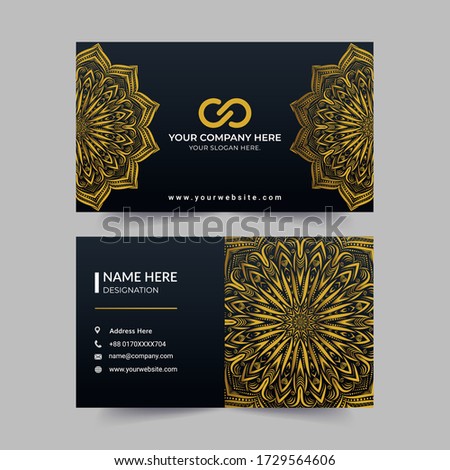 Business Cards, delicate floral pattern. Vector background. Card or invitation. Vintage decorative elements. Colorful mandala background. Islam, arabic, indian, motifs.