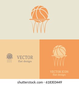 Business cards design. Basketball icon