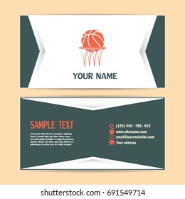 Business cards design. Basketball icon