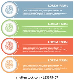 Business cards design. Brain icon