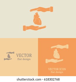 Business cards design. cardiogram icon