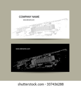 Business cards design with cityscape sketch. Vector illustration