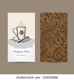 Business cards design with coffee cup