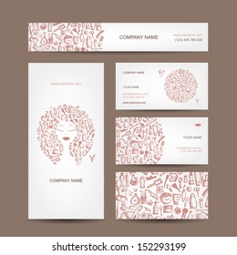 Business cards design, cosmetics and accessories