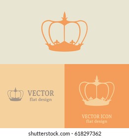 Business cards design. Crown vector icon