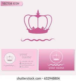 Business cards design. Crown vector icon