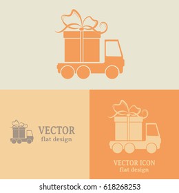 Business cards design Delivery gift Vector illustration