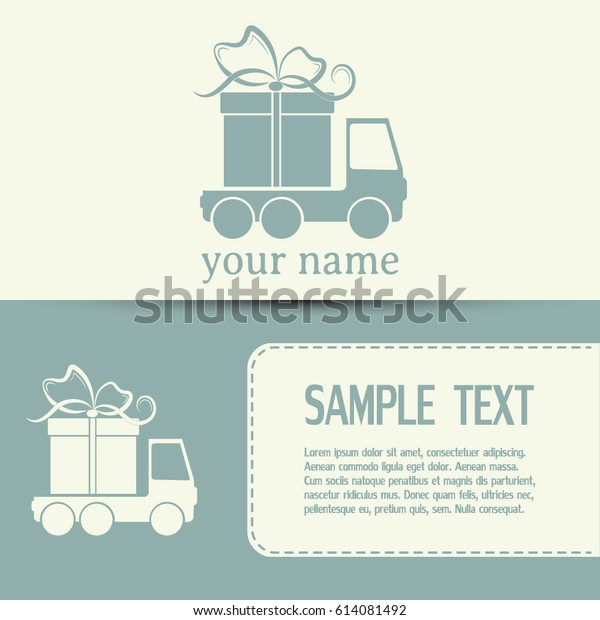 Business\
cards design Delivery gift Vector\
illustration