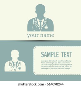 Business cards design. Doctor icon
