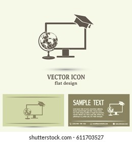 Business cards design. e-learning concept design, vector illustration