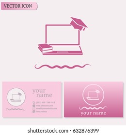 Business cards design. e-learning concept design, vector illustr