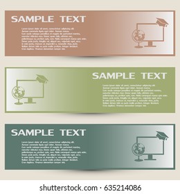 Business cards design. e-learning concept design, vector illustration