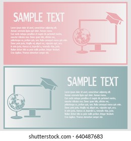Business cards design. e-learning concept design, vector illustration