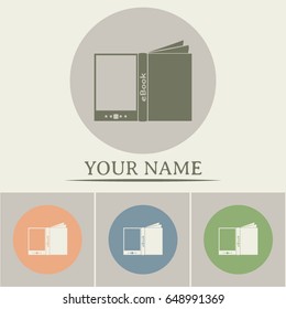 Business cards design. e-reader, book vector icons
