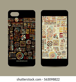 Business cards design, ethnic handmade ornament