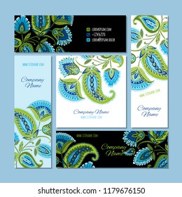 Business cards design, floral background